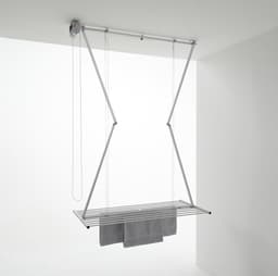 Ruimtebesparend inklapbaar droogrek aan plafond - Grijs 120 - Aluminiumconstructie — thumbnail 5