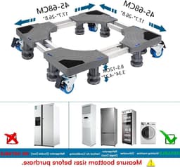 Washing Machine Adjustable Multifunctional Removable Bottom Stand - 8 Stand Feet and 4 Double Wheel Brakes - Refrigerator Dryer 600 kg - Kamanan — thumbnail 1