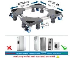 Washing Machine Adjustable Multifunctional Removable Bottom Stand - 8 Stand Feet and 4 Double Wheel Brakes - Refrigerator Dryer 600 kg - Kamanan