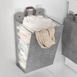 Smalle Wasmand met Deksel - Opvouwbare Mand Vuile Was - 48*36*12cm - vuile wasmand - afneembare zak - voor wasruimte, slaapkamer - camping wasmand - Reisgoederen - Plooimand — thumbnail 4