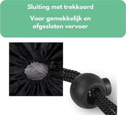 Waszak XXL - 90x60cm - Zwart - Met Trekkoord - Polyester - Laundry Bag - Vuile Was Zak — thumbnail 3