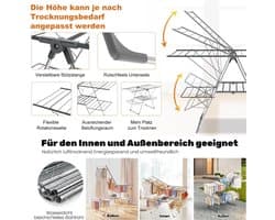 Luxe wasrek – droogrek – inklapbaar - wasdroogrek