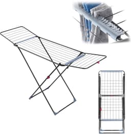 KADAX Vleugeldroger, wasdroger in verbeterde Plus-versie met praktische wielen en sokkenhangers, droogrek, vleugeldroogrek (antraciet Plus) — thumbnail 1
