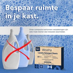 Washy Wasstrips Kersengeur 6X - Wasmiddeldoekjes voor Witte, Gekleurde en Zwarte Was - Wasmiddel Strips - Eco Wasmiddel Vellen - Duurzame Laundry Strips (600 wasbeurten) — thumbnail 3