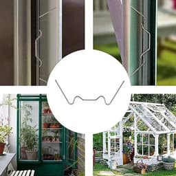 WiseGoods Premium Glas Kasclip Bescherming - 100 Stuks Roestvrijstalen Bevestigingsclip - Tuinieren - Kas Clips - 100 RVS Klemmen — thumbnail 3