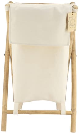 Tendance Wasmand met 1 compartiment - bamboe hout - canvas - wit - inklapbaar — thumbnail 2