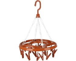 Urban Living Wasgoed droogcarrousel/droogmolen - 18 clips/knijpers - terra - kunststof - 32 cm — afbeelding 1