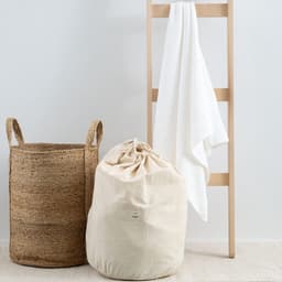 Hoge Jute Mand - Wasmand - Naturel - Large — thumbnail 2