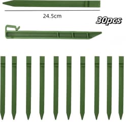 30 stuks landschapsrandharingen 245 cm grondankers van kunststof - voor terrasranden en tuintenten - groen. — thumbnail 4