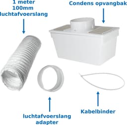 Dparts condens opvangbak voor wasdroger - met 1 meter slang - condensbox droger bak - condensbak droogkast — thumbnail 3