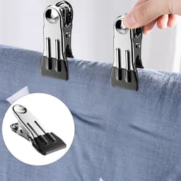 Roestvrijstalen wasknijpers, 8 stuks, antislip klemmen voor handdoeken, sokken en foto's, duurzaam en multifunctioneel — thumbnail 2