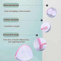 Byshayne- Wasnet - Wasnet voor wasmachine - Waszak voor beha's - Waszakken voor wasgoed - 3 Stuks - Roestvrij staal rits - Duurzaam polyester — thumbnail 2