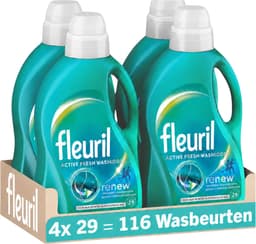 Fleuril Active Fresh - Vloeibaar Wasmiddel - Alle Kleuren Was - 4x29 Wasbeurten - Voordeelverpakking — thumbnail 1