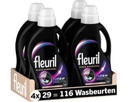 Fleuril Black - Vloeibaar Wasmiddel - Donkere en Zwarte Was - 4x29 Wasbeurten - Voordeelverpakking
