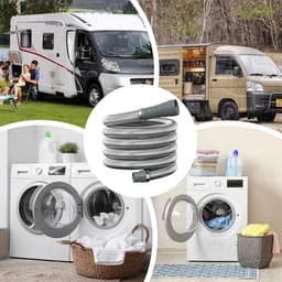 Afvalwaterslang - Rioolslang Camper - Afvalwater Afvoeren - Verstelbare Adapter - 3 Meter - Zwart — thumbnail 2