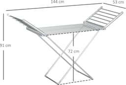 Killogood Elektrische verwarmde handdoekradiator met opvouwbare vleugels - ruimtebesparend - aluminiumlegering - 144x53x91cm - zilver — thumbnail 1