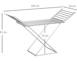 Killogood Elektrische verwarmde handdoekradiator met opvouwbare vleugels - ruimtebesparend - aluminiumlegering - 144x53x91cm - zilver — afbeelding 1