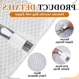 4-delige waszakken set, mesh waszakken met rits voor delicate kleding, lingerie, sokken en bh's — thumbnail 2