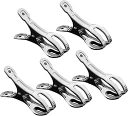 Wasknijpers Strandhanddoek - Kledingclips - Handdoeken Vastzetten - Roestvrij Staal - 10 Stuks - Zilver — thumbnail 1