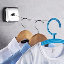 Wandwaslijn - Intrekbare lijn - Kleding drogen - 304 roestvrij staal - 28 meter - Zilver — thumbnail 3