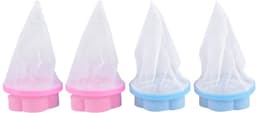 Livia home - drijvende waslint - herbruikbare wasmachine pluizenvanger - blauw en roze - haarverwijderaar - filterzak - geschikt voor wasserij - 4 stu — thumbnail 1