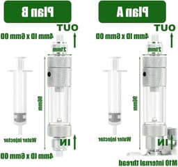 Eenvoudige waterbijvul CO2-bubbelmeter met terugslagklep en watertoevoer voor planten aquaria, inclusief lucht slang aansluiting en CO2-regelaar — thumbnail 5