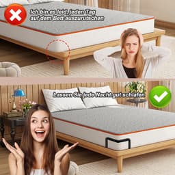 Matrasverbinder, zwarte matrasstabilisatoren, matrashouder, 4 stuks, tegen wegglijden, antislipmat, matrasverbinding voor verschillende bedframes — thumbnail 2