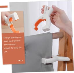 Anti-wind Wasknijpers – Wasrek Knijpers – Kunststof Wasknijpers 4 Stuks – Antislip – Stevig – Herbruikbaar – Voor Dekbedden, Lakens, Handdoeken – Wit & Oranje — thumbnail 4
