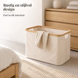 Trendy Meije® Opvouwbare Wasmand - Licht Beige - 40 Liter - Wasbox - Heupwasmand — thumbnail 4