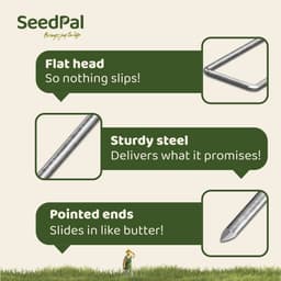 SeedPal Grondankers/Haringen Anti Roest - 25 Stuks - Roestvrije & Verzinkte Bodemankers Voor Bevestiging - 150 mm x 30 mm x Ø3 mm - Aardnagels/Bodemhaken Van Staal - Grondverankering/Bodembevestiging — thumbnail 2