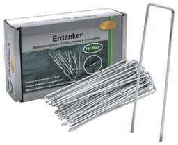 Dailygoody - Metalen grondankers - Grondanker kunstgras - Bevestigingsset 100 stuks - Zilver - Haringen voor tent en tuin - Grondverankering — thumbnail 1