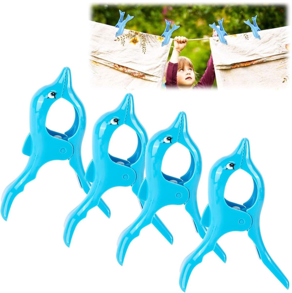 Dailygoods - Set van 4 Strandhanddoekclips voor Winddichte Bevestiging — afbeelding 1