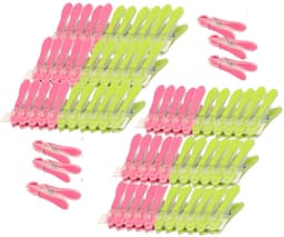 PlasticForte Wasknijpers - 72x - groen/roze - kunststof /metaal - 8 cm - was ophangen — thumbnail 1