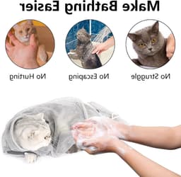 Multifunctionele Waszak voor Katten - Veilig Badderen, Nagelknippen en Verzorging met Anti-bijt Netwerk — thumbnail 5