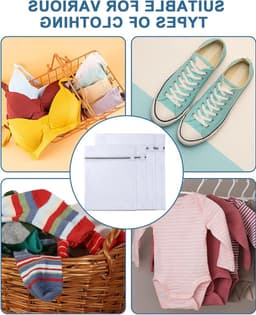 Set van 4 Waszakken voor de Wasmachine met Rits, Fijn Gaas en Duurzaam Ontwerp, Herbruikbare Waszakken voor Kleding, Ondergoed, Sokken en Delicate Stoffen (2L + 2M) — thumbnail 3