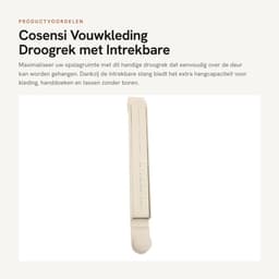 Dailygoods- Droogrek - Over de Deurhanger - Intrekbare Stang - Opvouwbaar - Draagbaar - Aluminiumlegering — thumbnail 5
