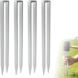 Solidchoice- Grondankers U-vormig 4 stuks - Roestvrij Staal - Robuuste Bevestiging - Voor Rozenbogen - Tuin en Outdoor Structuren - Corrosiebestendig - Tuinankers — thumbnail 1