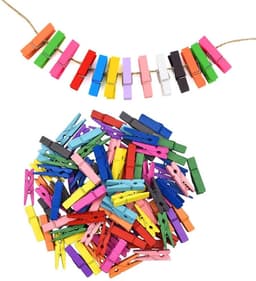 Dailygoods- Wasknijpers 100 stuks - Mini-houten Klemmen - Kleurenmix - Sterk en Duurzaam - Perfect voor Fotoophangingen - Lichtgewicht — thumbnail 3