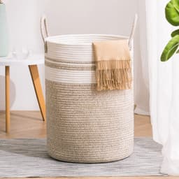 Dailygoods- Wasmand 58L - Gevlochten Opbergmand - Handgemaakt Katoen - Scandinavisch Ontwerp - Veilig voor Kinderen - 38 x 50 cm — thumbnail 1