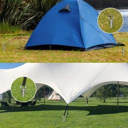 Zware Grondankers voor Tent en Trampoline - 47 cm Metaal Spiral Stake Set van 4 voor Windbestendige Bevestiging bij Camping, Schuur en Tuin met Opbergzak — thumbnail 5