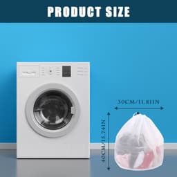 Dailygoody - Waszak met Trekkoord - Herbruikbare waszak - Lichtgewicht en stevig - Wit - Fijn net waszak - Organizer voor kleding en tafelkleed — thumbnail 4