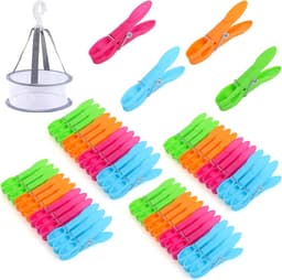 48 Stuks Kleurige Plastic Wasknijpers voor Handdoeken, Broeken, Ondergoed en Sokken - Sterke Klemmen voor Waslijn en Kledinghangers — thumbnail 1