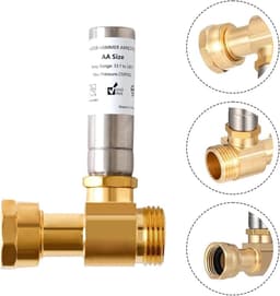 Waterslagdemper Wasmachine - Waterhamer Stopper - Leiding Geluid Reduceren - Messing Constructie - 3/4 inch - Goud — thumbnail 3