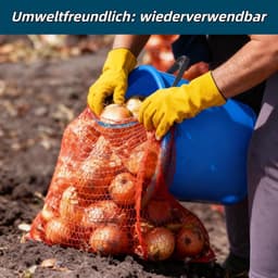 Raschelzakken Aardappelen - Netzakken Groenten - Opslag Fruit - Met Trekkoord - 30x50 cm - Rood — thumbnail 3