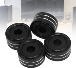 4 Sets Speaker Isolatie Voeten Pads, Aluminium Luidspreker Isolatie Voeten Pads Verminderen Trillingen voor Versterker Draaitafel DAC Recorder CD (zwart) — thumbnail 5
