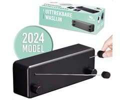 BrightLife Waslijn Uittrekbaar - Uittrekbare Wasdraad - Staalgevlochten - 2x 4,2 meter - Binnen en Buiten – Robuust RVS – Automatisch Straktrek Systeem - Alternatief Wasrek of Droogrek — afbeelding 1