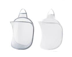 Hangende wasmand van gaas, tweedelige wasmand van gaas Geschikt voor aan de deur, wasmand Geschikt voor aan de muur, opklapbare kledingmand, opvouwbare opbergtas Geschikt voor aan de muur
