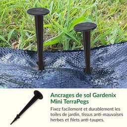 Verpakking 100 UV-bestendige kunststof tuinankers 120mm – roestvrij, platte kop voor extra stabiliteit en grip — thumbnail 3