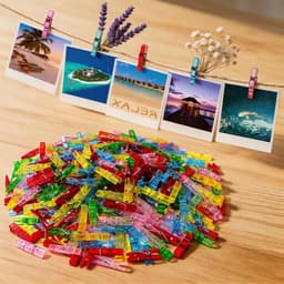 Transparante mini wasknijpers, 100 stuks kleine clips voor foto's, knutseldecoratie en DIY projecten (3 * 25mm) — thumbnail 3