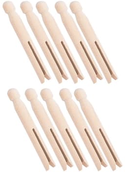 Dailygoods- Wasknijpers Houten - 10x Kledingklemmen - Handgemaakt - Glad Oppervlak - Ideaal voor Knutselprojecten - Duurzaam en Praktisch - Kledingklem — thumbnail 1